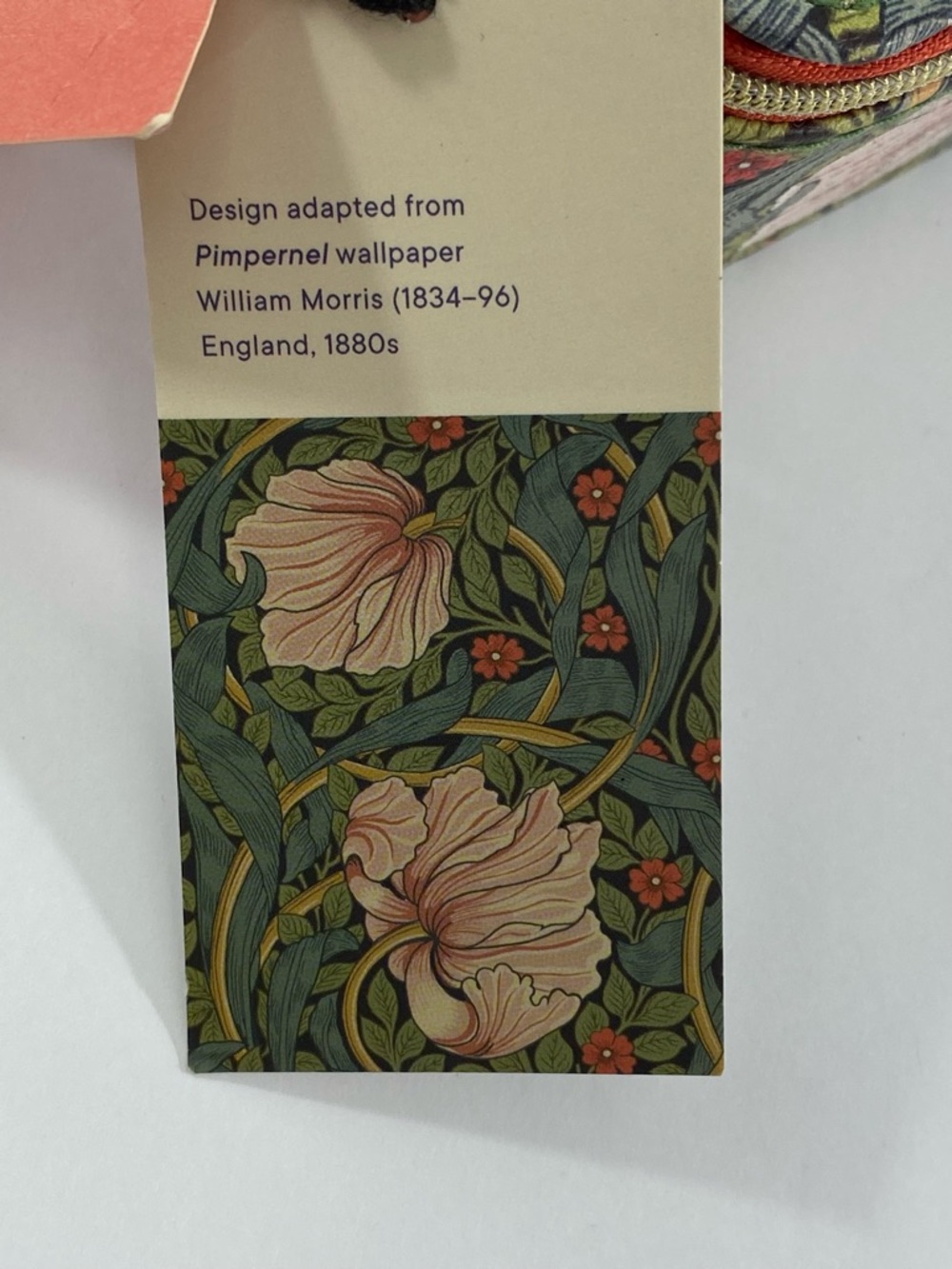 William Morris Women’s Pimpernel Jewelry Case Floral Green Pink Red Zipper NWT - Picture 12 of 16